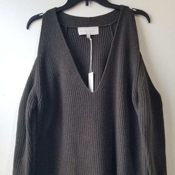 Michelle Mason Women’s Wool Cashmere Blend Cold Shoulder Sweater Dress Sz M - Picture 2 of 12